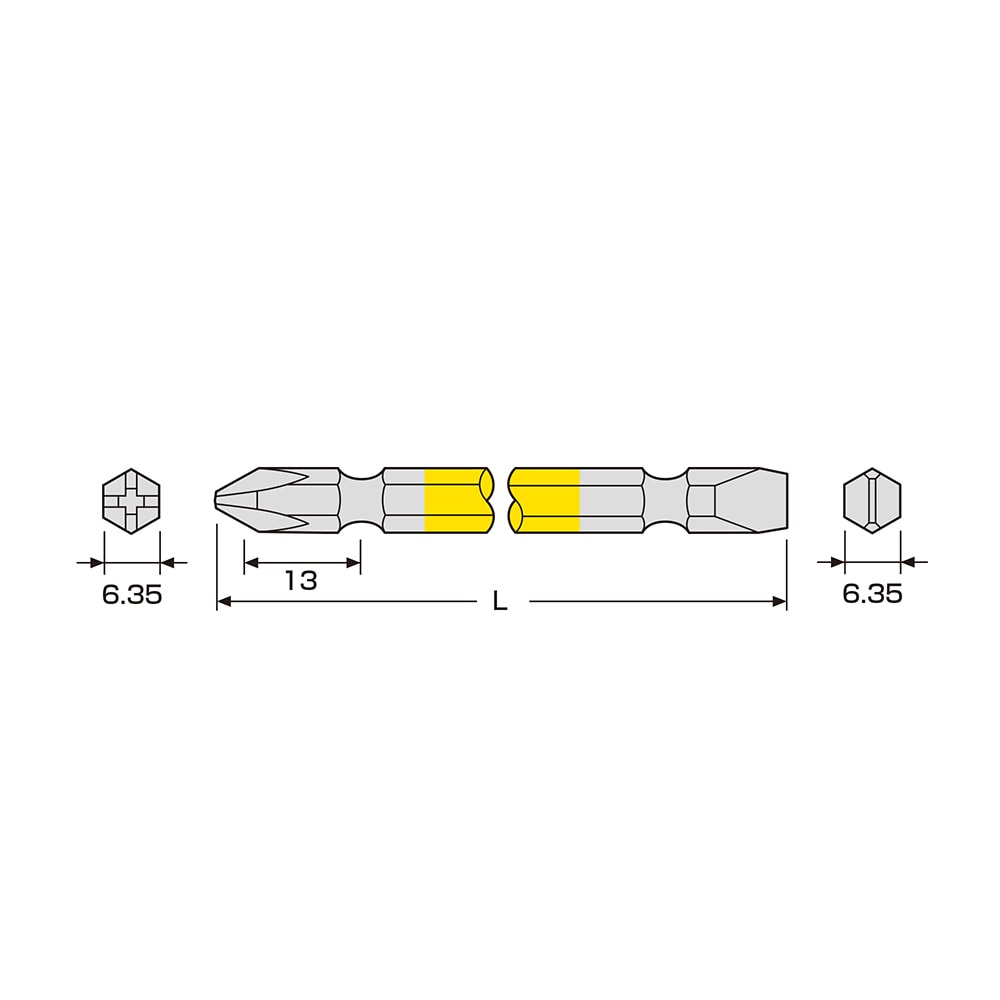 カラービット 2本組 ＋2×－6×65 ANEXブランドのドライバー・工具メーカー アネックスツール（株）