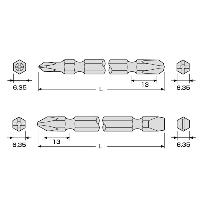 ハイパービット 両頭タイプ 2本組 ＋1×＋3×110 ＋2×－6×110 | ANEXブランドのドライバー・工具メーカー（株）兼古製作所